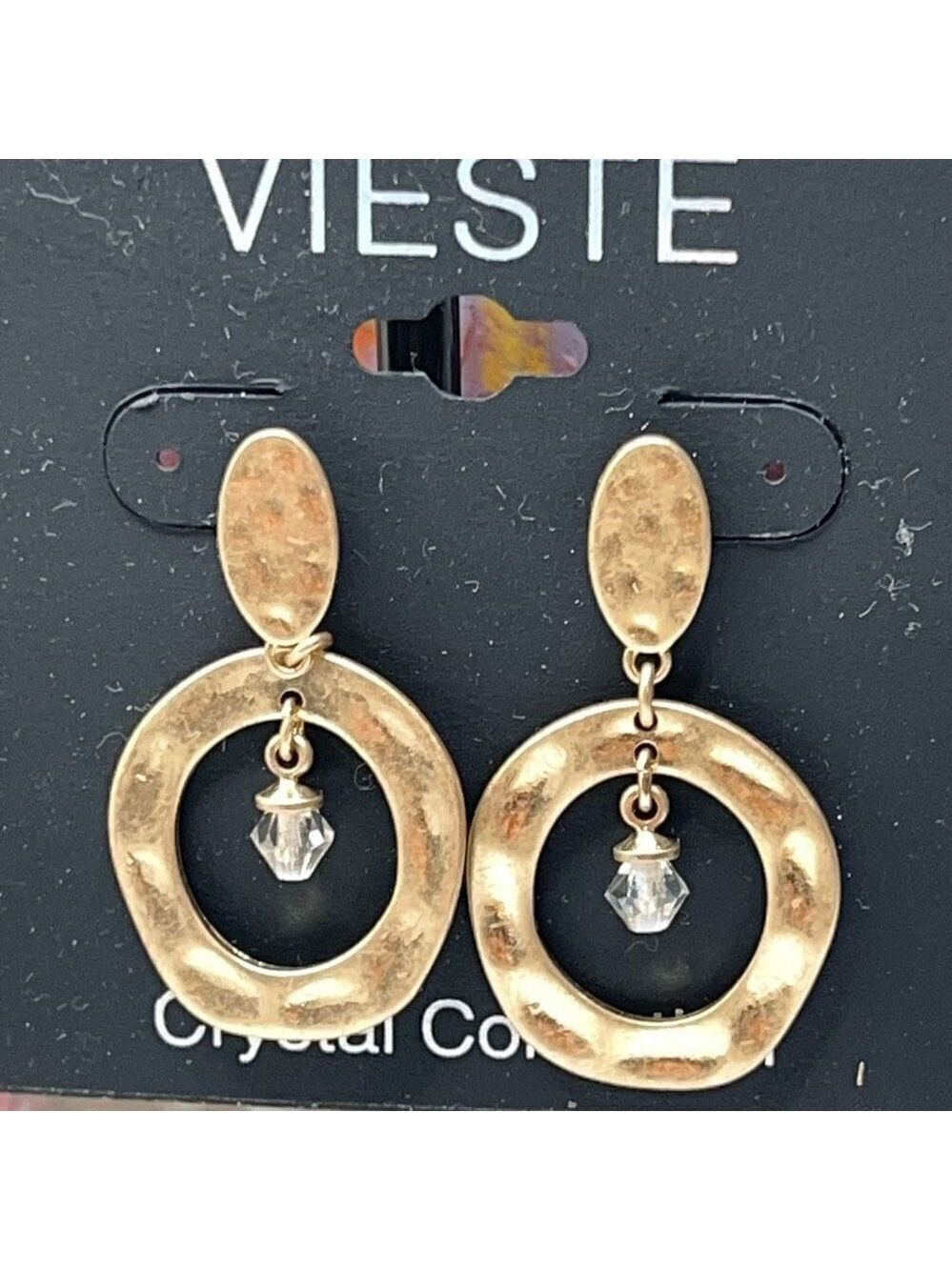 Hammered Gold Dangle Vieste Earrings